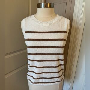 KUT FROM THE KLOTH Striped Sweater Knit Tank (Brown)